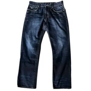 G-Star Raw 3301 Straight Dark Wash Denim Blue Jeans Mens 33x30